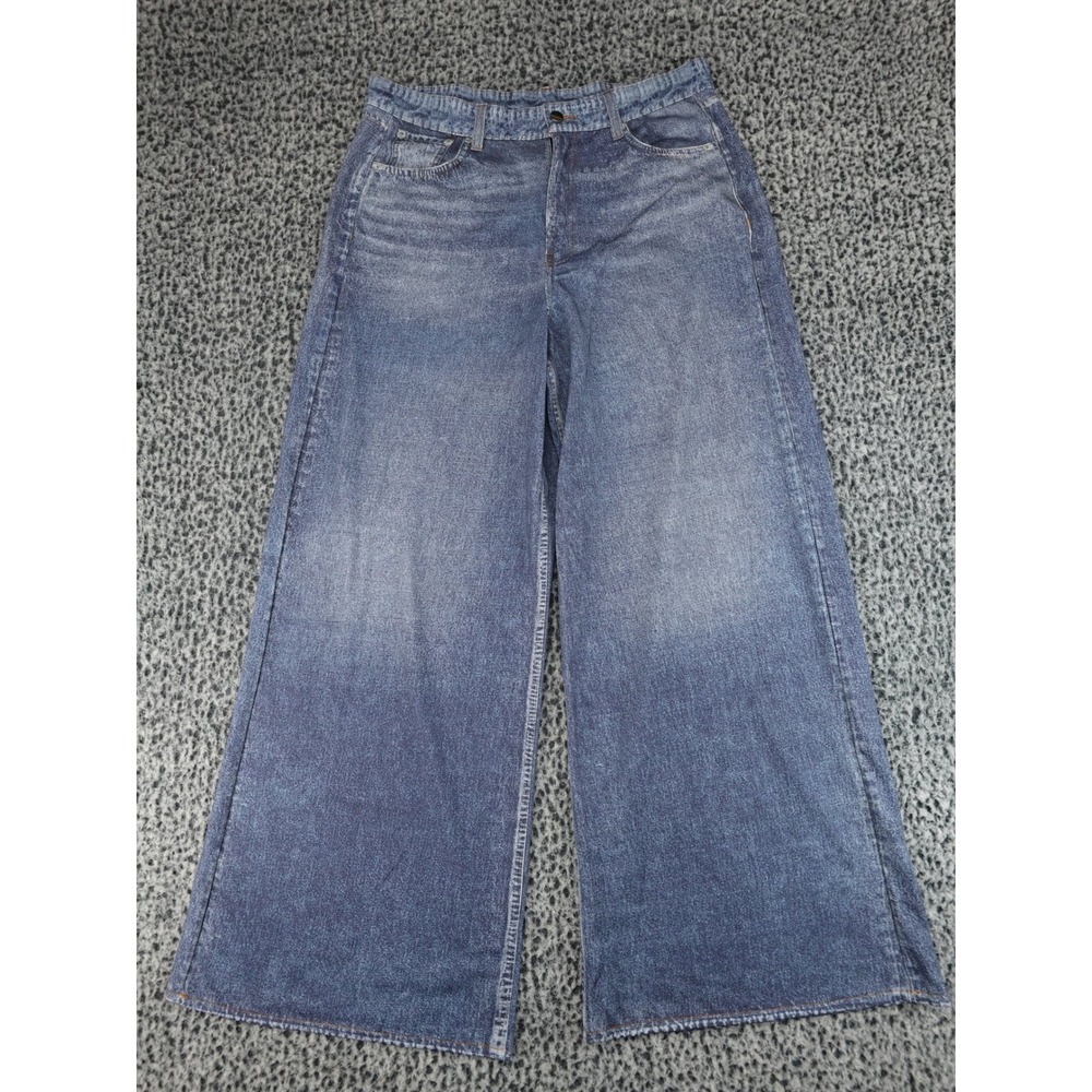 Anotherchill Wide Leg Jeans Women XL Blue New High Rise Stretch Denim Baggy‎
